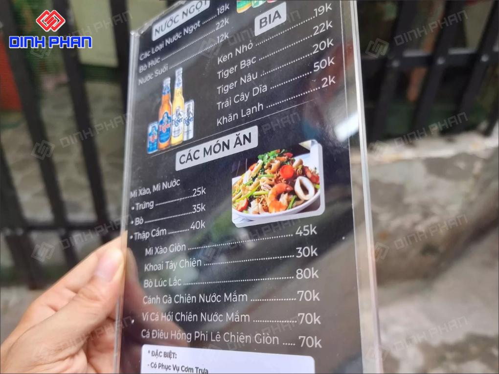 In UV Menu Giá Rẻ, Sắc Nét, In Nhanh