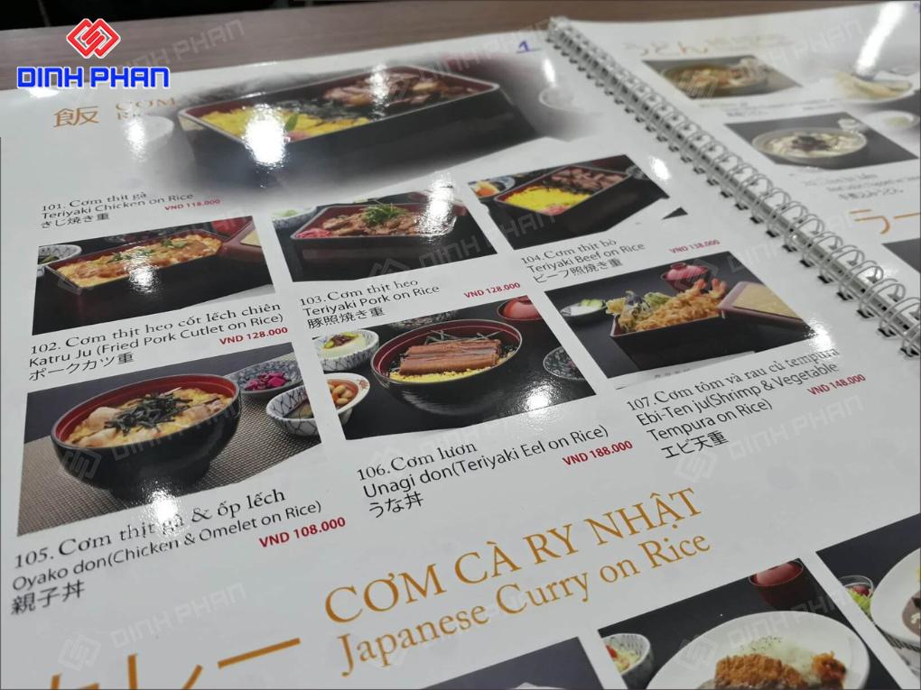 In UV Menu Giá Rẻ, Sắc Nét, In Nhanh