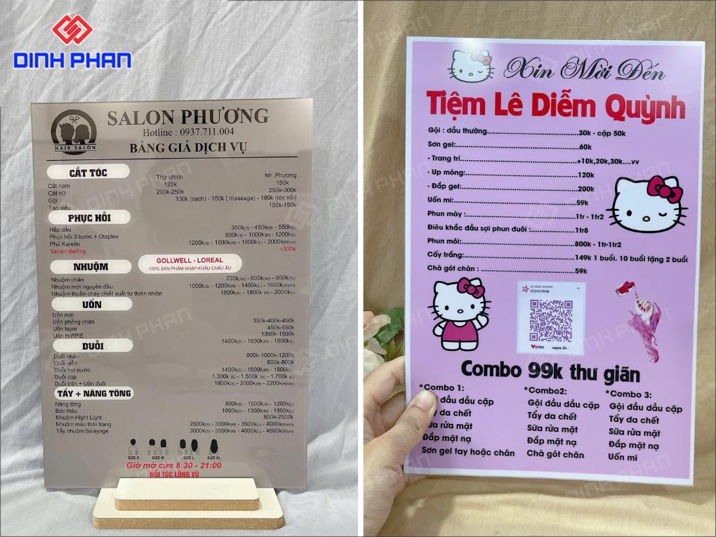 In UV Menu Giá Rẻ, Sắc Nét, In Nhanh