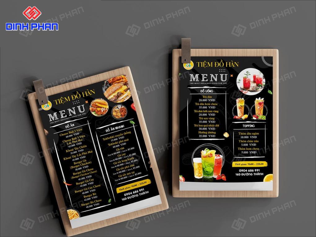 In UV Menu Giá Rẻ, Sắc Nét, In Nhanh