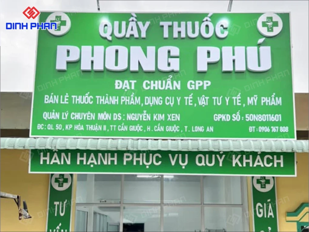 Bảng hiệu nhà thuốc BMT