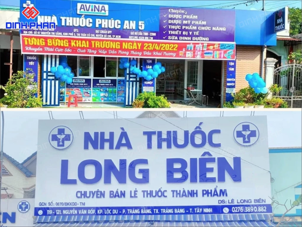 Bảng hiệu nhà thuốc BMT