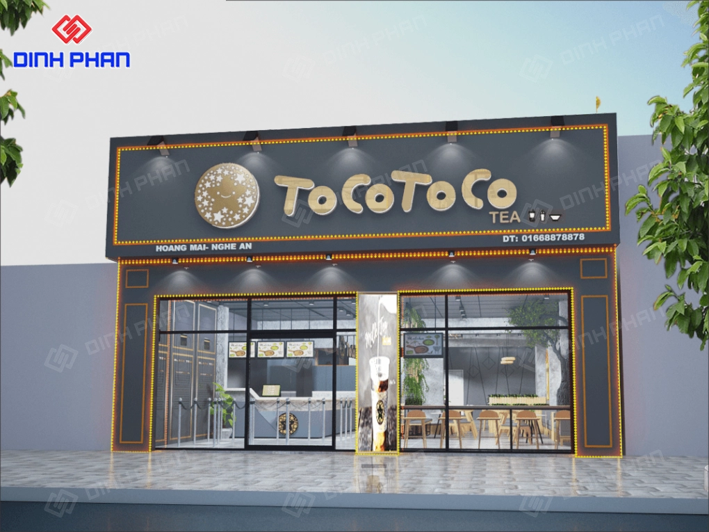 Thi công bảng hiệu trà sữa Buôn Ma Thuột