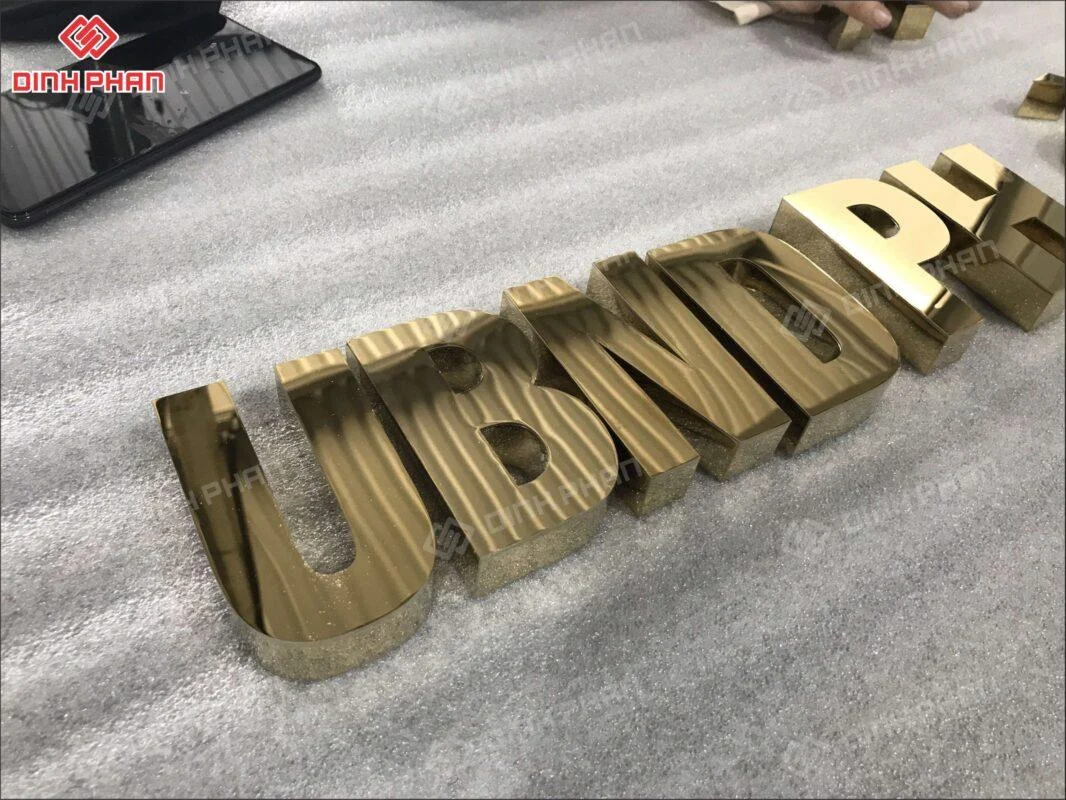 Gia công chữ inox vàng gương BMT theo yêu cầu, giá rẻ