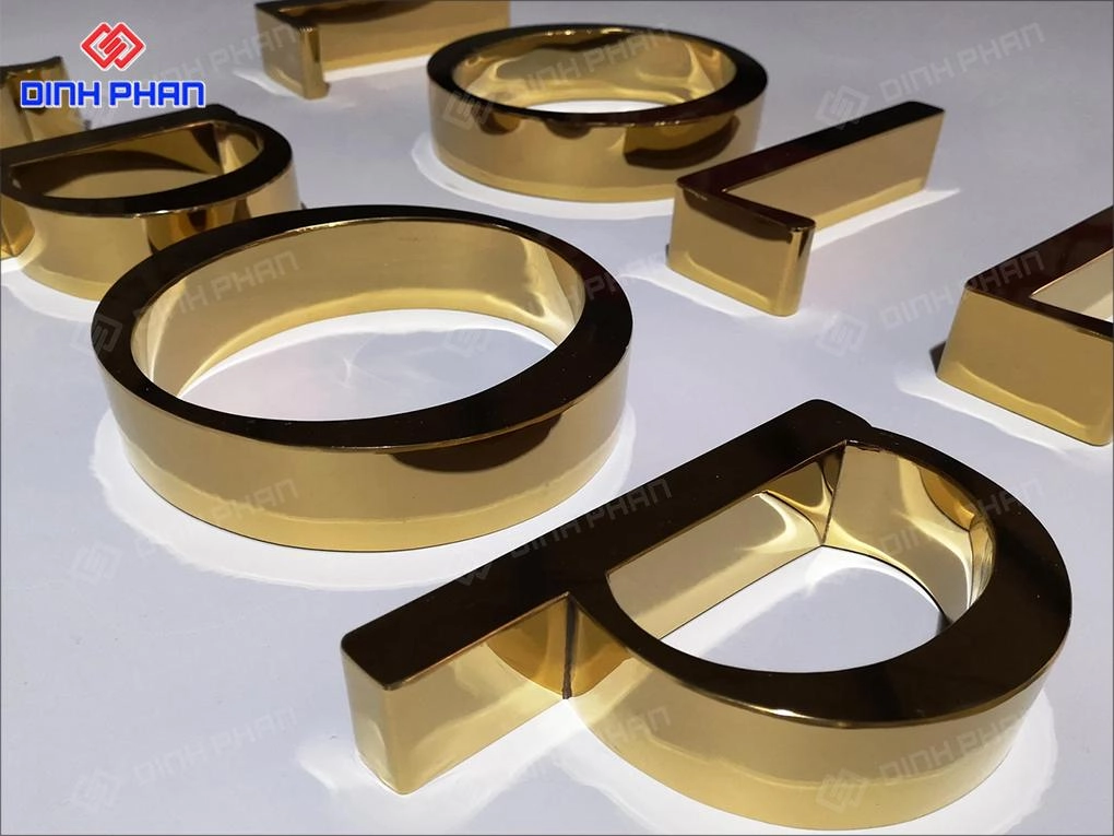 Gia công chữ inox vàng gương BMT theo yêu cầu, giá rẻ