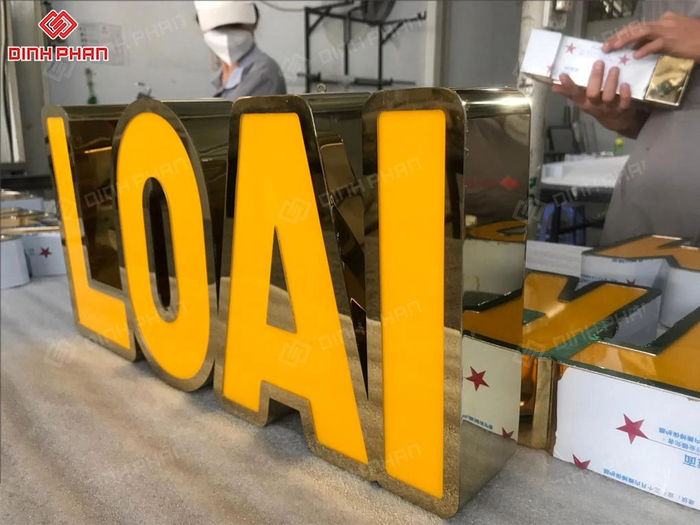 Gia công chữ inox vàng gương BMT theo yêu cầu, giá rẻ