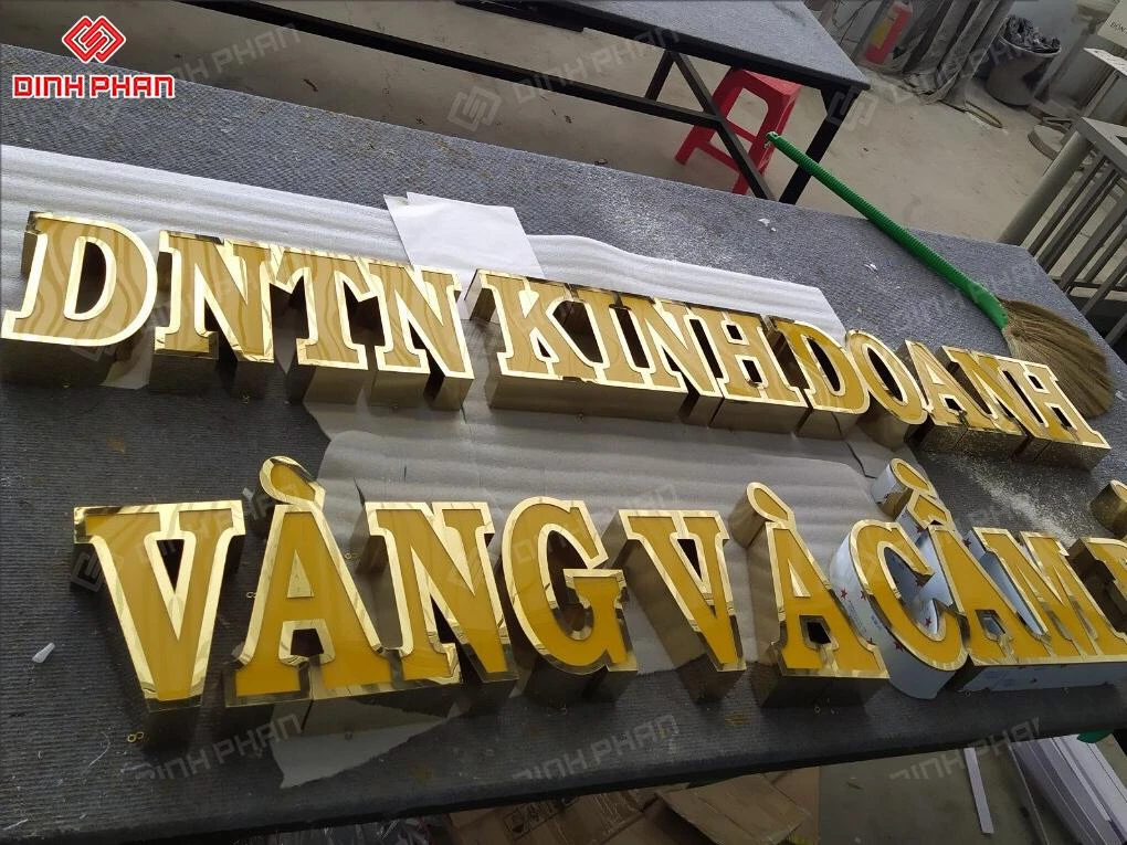Gia công chữ inox vàng gương BMT theo yêu cầu, giá rẻ