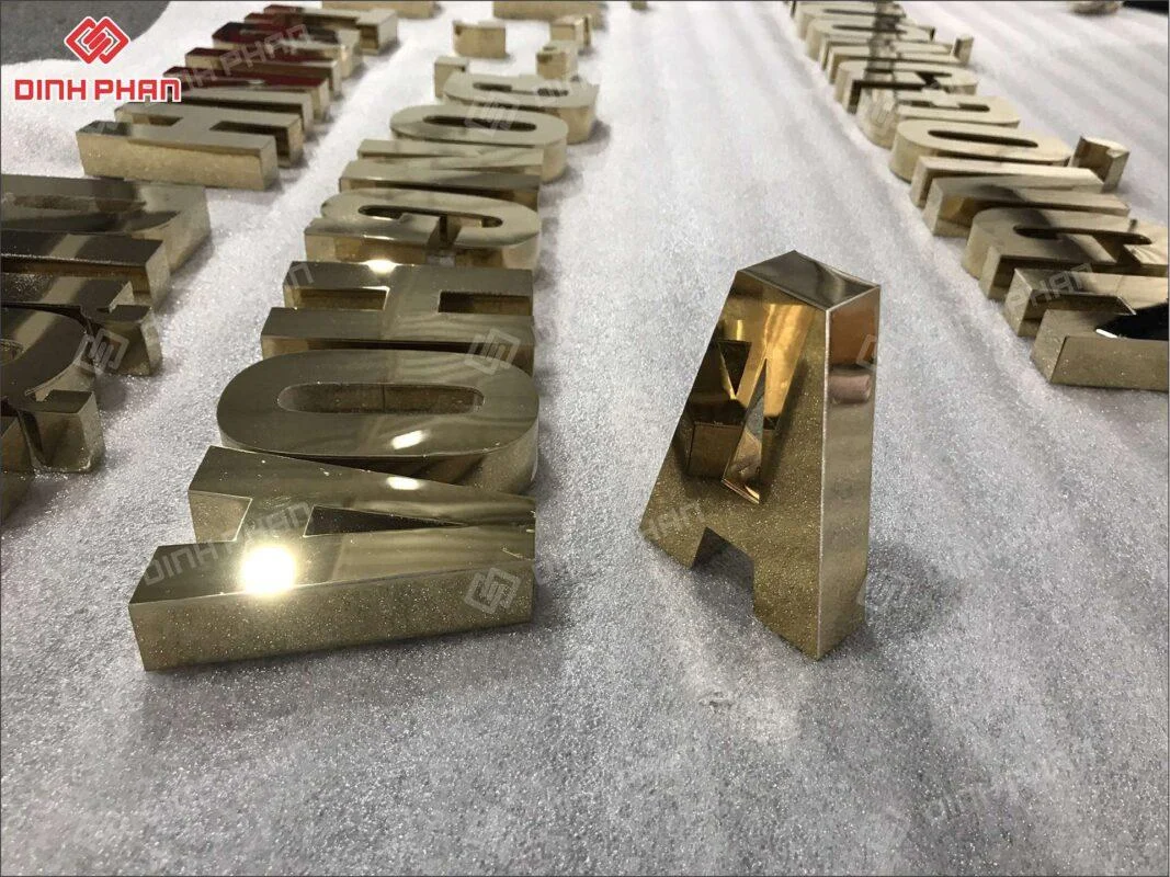 Gia công chữ inox vàng gương BMT theo yêu cầu, giá rẻ