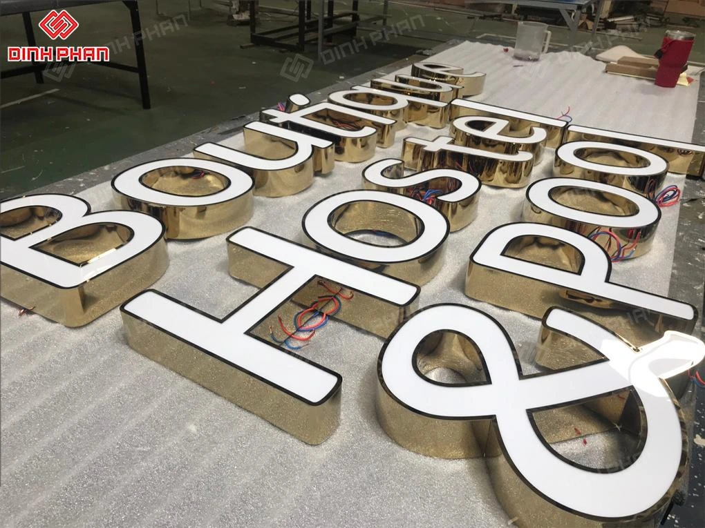 Gia công chữ inox vàng gương BMT theo yêu cầu, giá rẻ