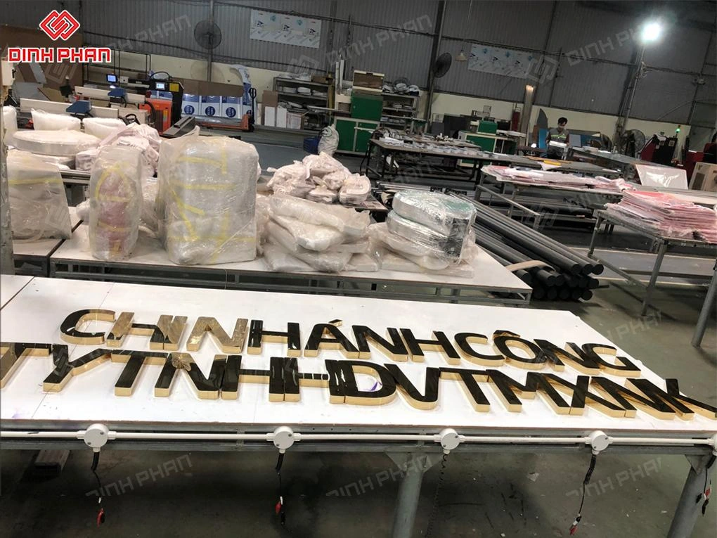 Gia công chữ inox vàng gương BMT theo yêu cầu, giá rẻ