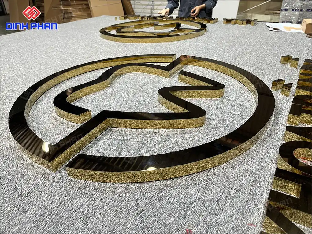 Gia công chữ inox vàng gương BMT theo yêu cầu, giá rẻ