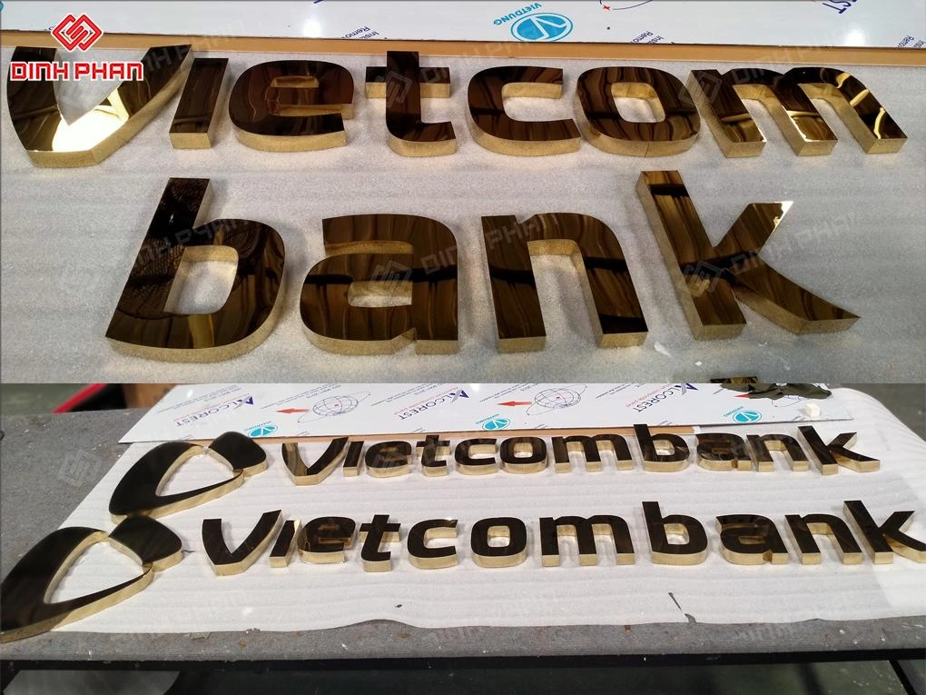 Gia công chữ inox vàng gương BMT theo yêu cầu, giá rẻ