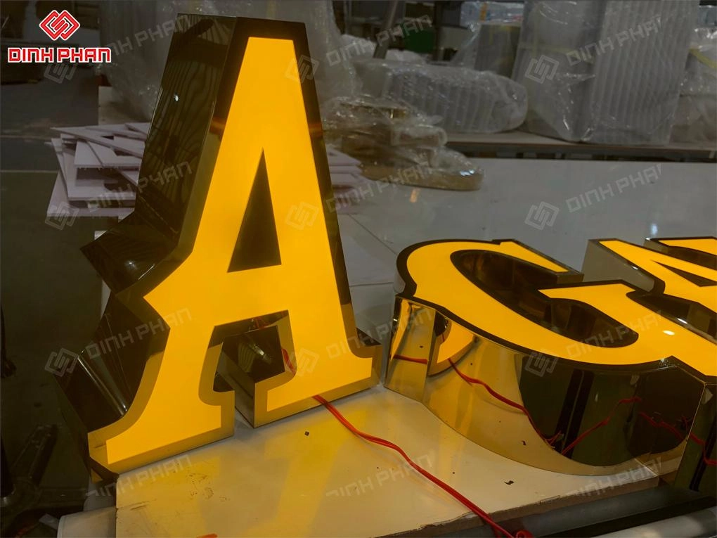 Gia công chữ inox vàng gương BMT theo yêu cầu, giá rẻ