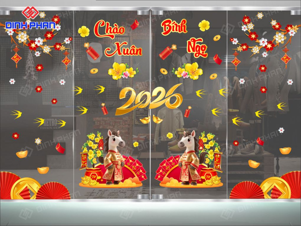 Dịch vụ in decal tết dán kính Daklak giá rẻ, lấy ngay Decal tết dán kính Daklak