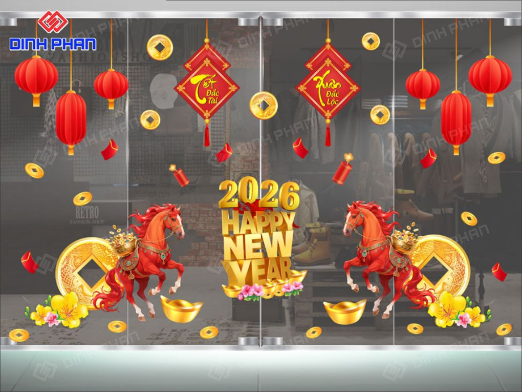 Dịch vụ in decal tết dán kính Daklak giá rẻ, lấy ngay Decal tết dán kính Daklak