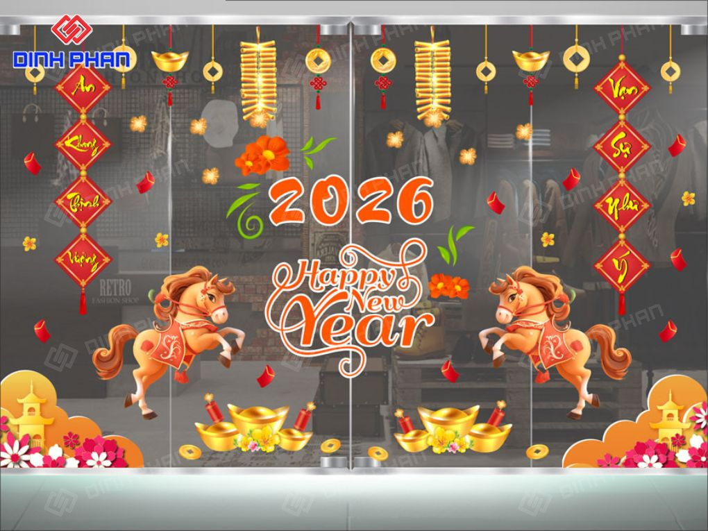 Dịch vụ in decal tết dán kính Daklak giá rẻ, lấy ngay Decal tết dán kính Daklak