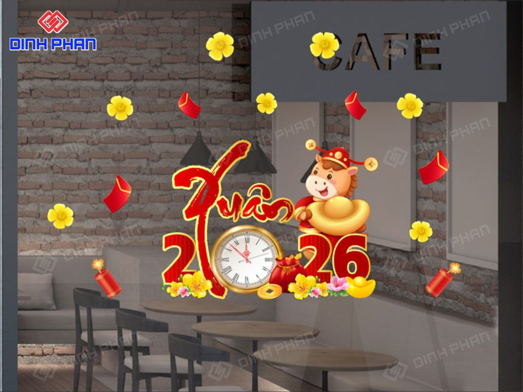 Dịch vụ in decal tết dán kính Daklak giá rẻ, lấy ngay Decal tết dán kính Daklak