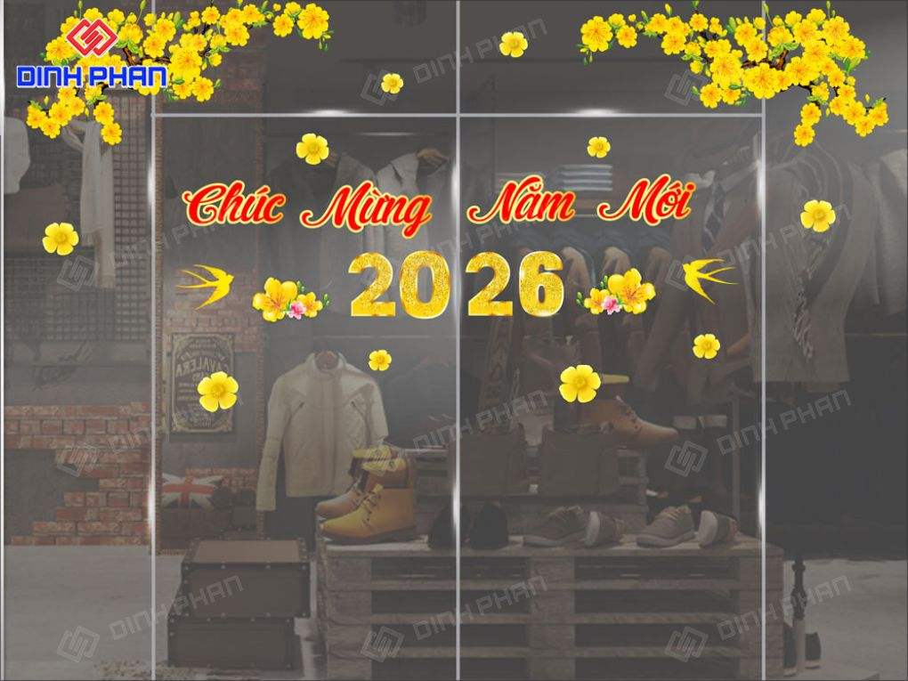 Dịch vụ in decal tết dán kính Daklak giá rẻ, lấy ngay Decal tết dán kính Daklak