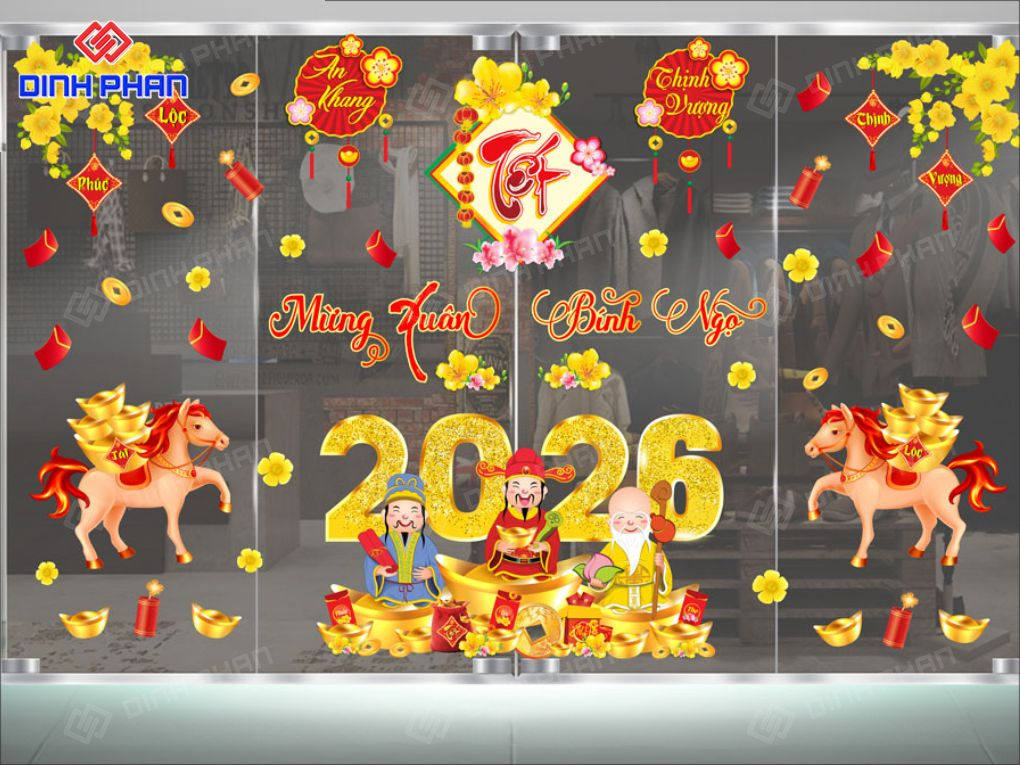 Dịch vụ in decal tết dán kính Daklak giá rẻ, lấy ngay Decal tết dán kính Daklak