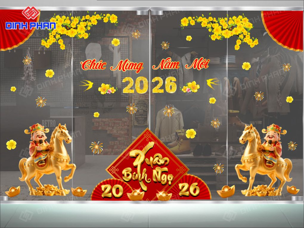 Dịch vụ in decal tết dán kính Daklak giá rẻ, lấy ngay Decal tết dán kính Daklak