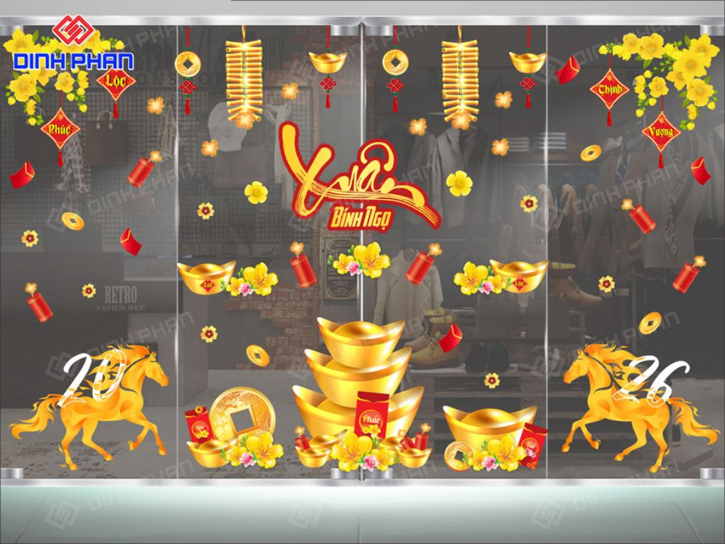 Dịch vụ in decal tết dán kính Daklak giá rẻ, lấy ngay Decal tết dán kính Daklak