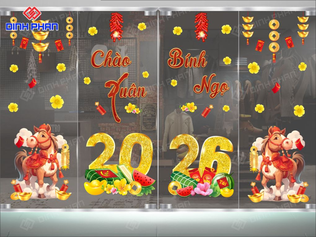 Dịch vụ in decal tết dán kính Daklak giá rẻ, lấy ngay Decal tết dán kính Daklak