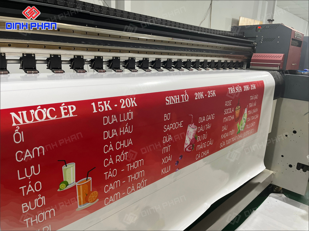 In UV Đà Lạt, in ấn đa dạng về mẫu mã, màu sắc Menu in bạt