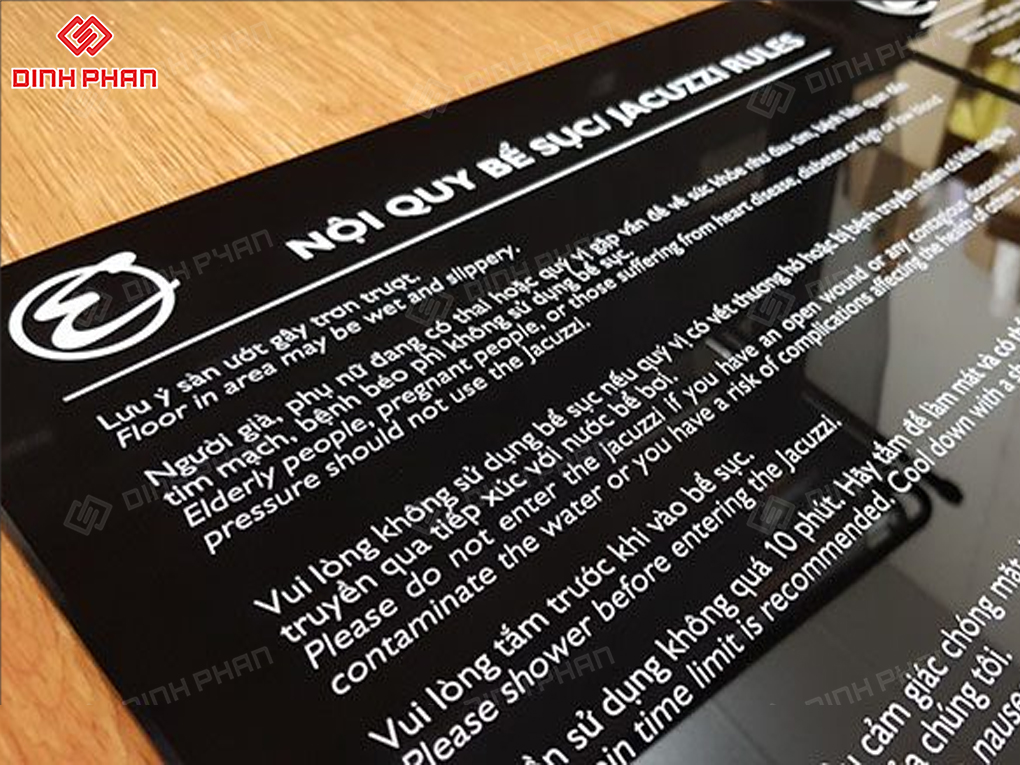 Bảng nội quy in UV trên mica 