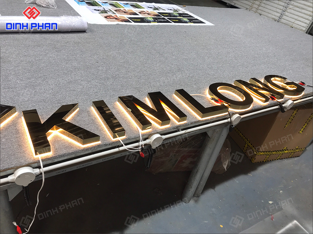 Làm chữ inox Lâm Đồng trọn gói giá rẻ, bền đẹp Bộ chữ inox vàng gương