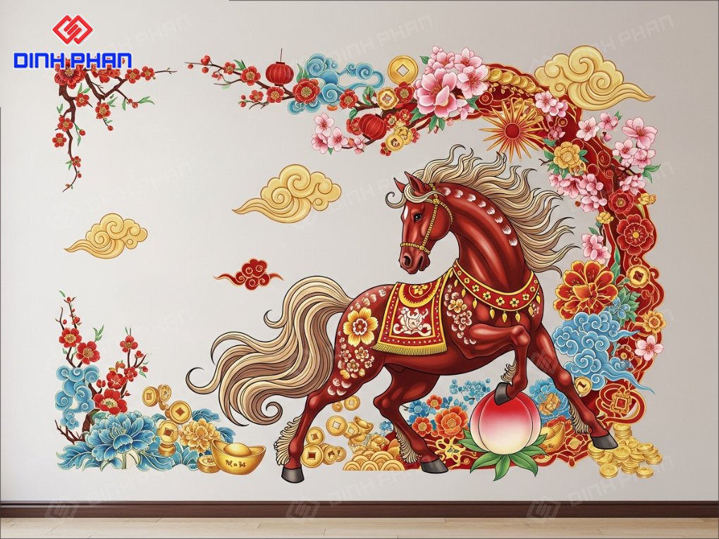 Decal tết dán tường Daklak