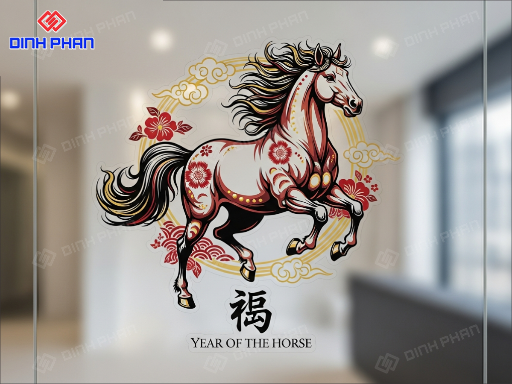 Decal tết dán tường Daklak