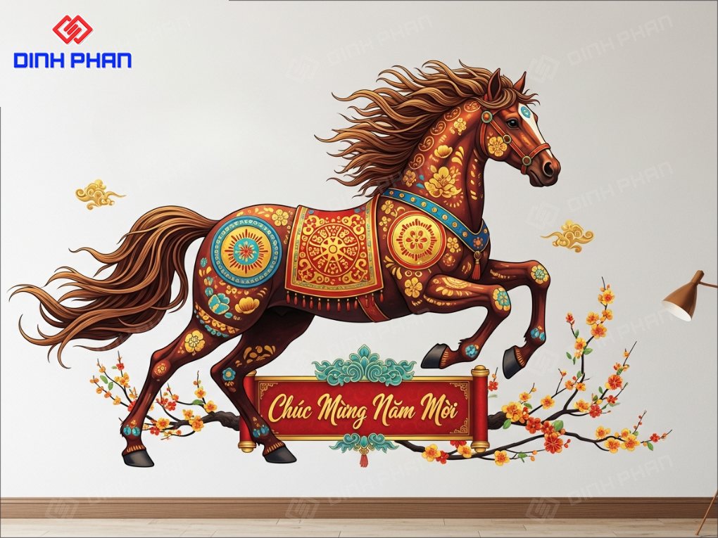 Decal tết dán tường Daklak