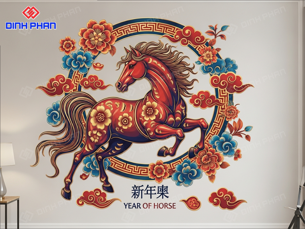 Decal tết dán tường Daklak