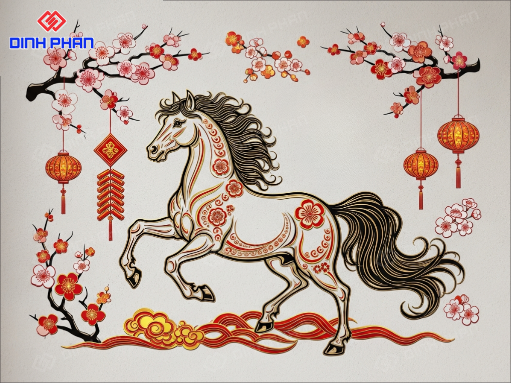 Decal tết dán tường Daklak