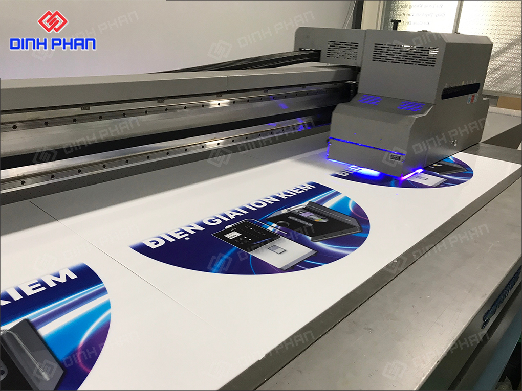 In UV mica mặt hộp đèn