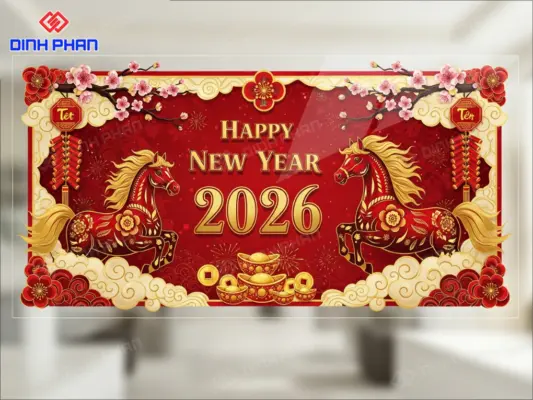 Decal Tết dán kính BMT đẹp, sắc nét, giá rẻ