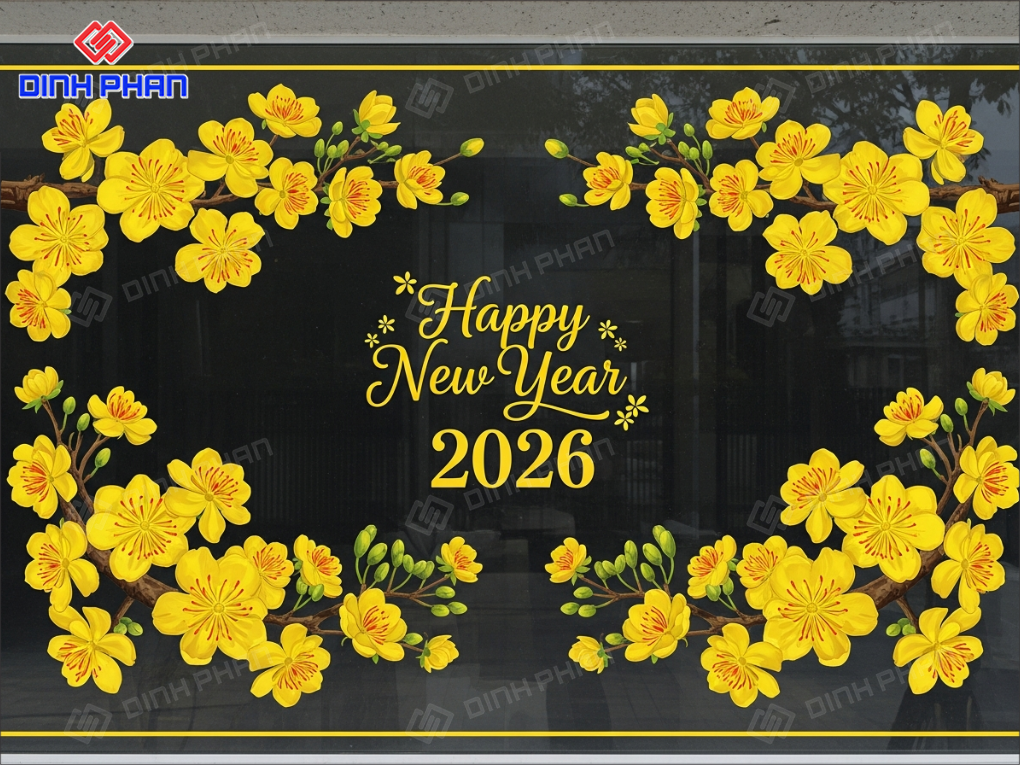 Decal Tết dán kính BMT