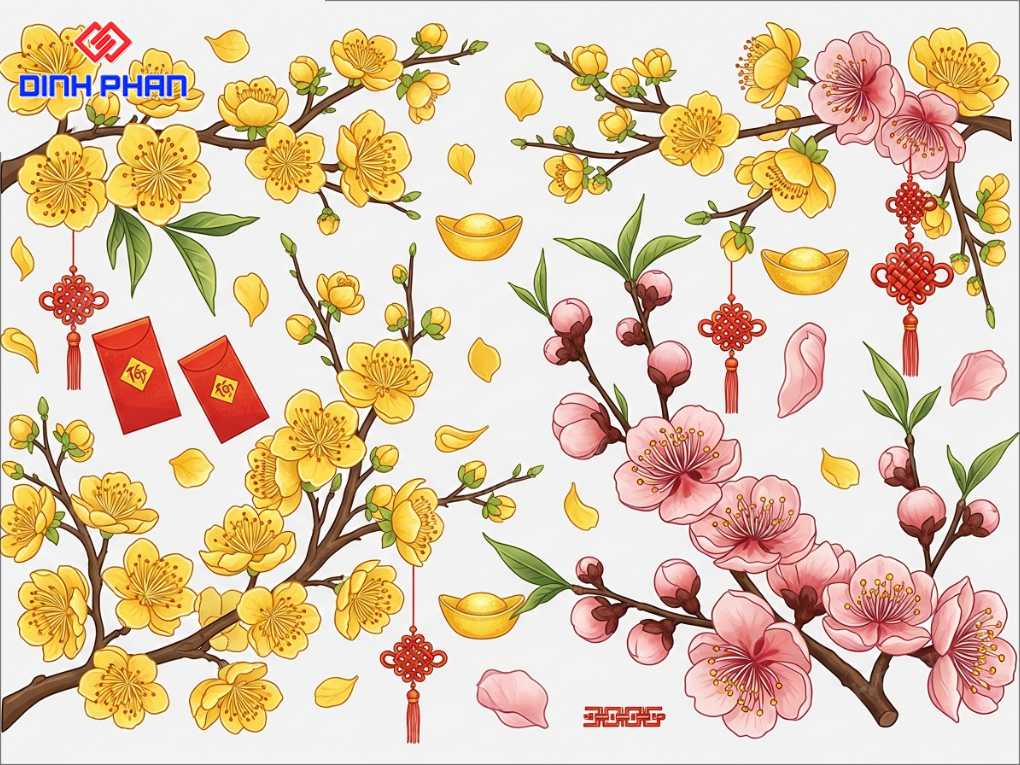 Decal tết dán tường BMT