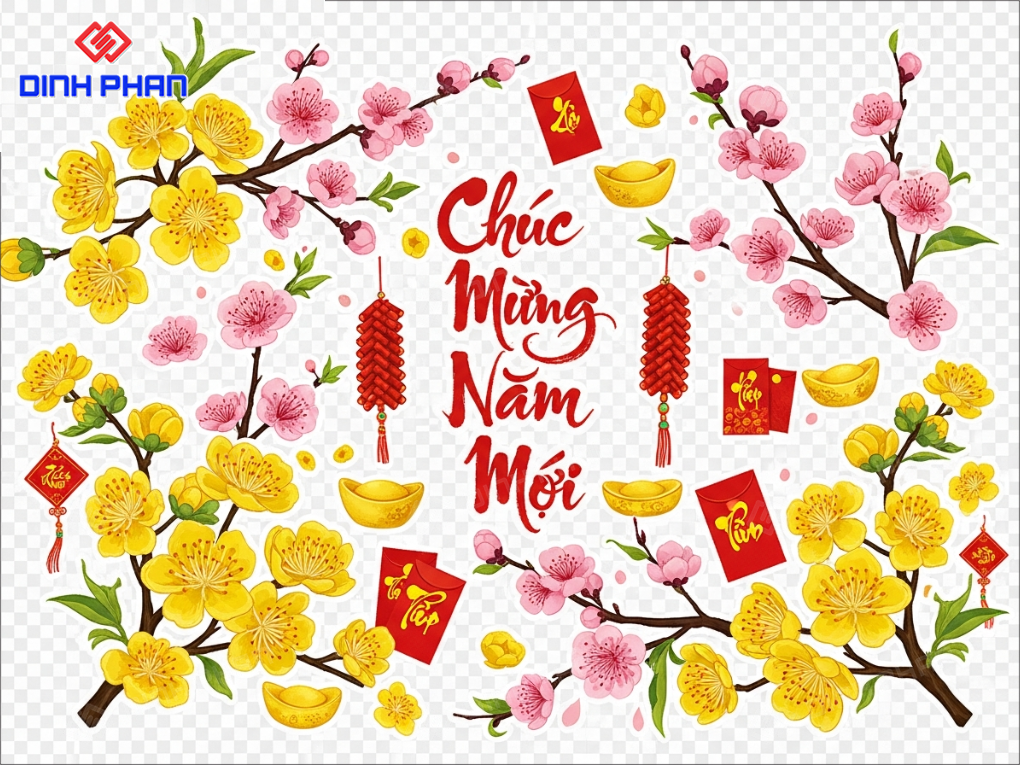 Decal tết dán tường BMT