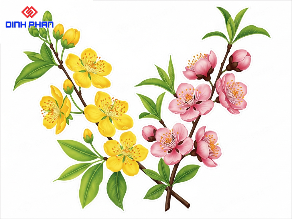 Decal tết dán tường BMT