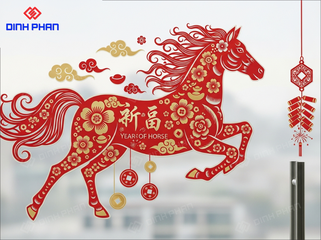 Decal tết dán tường BMT