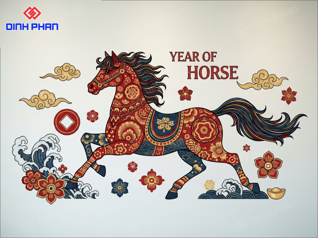 Decal tết dán tường BMT