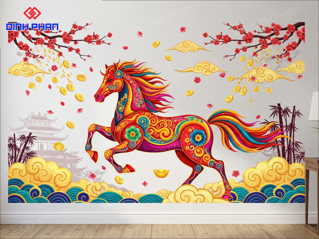 Decal tết dán tường BMT