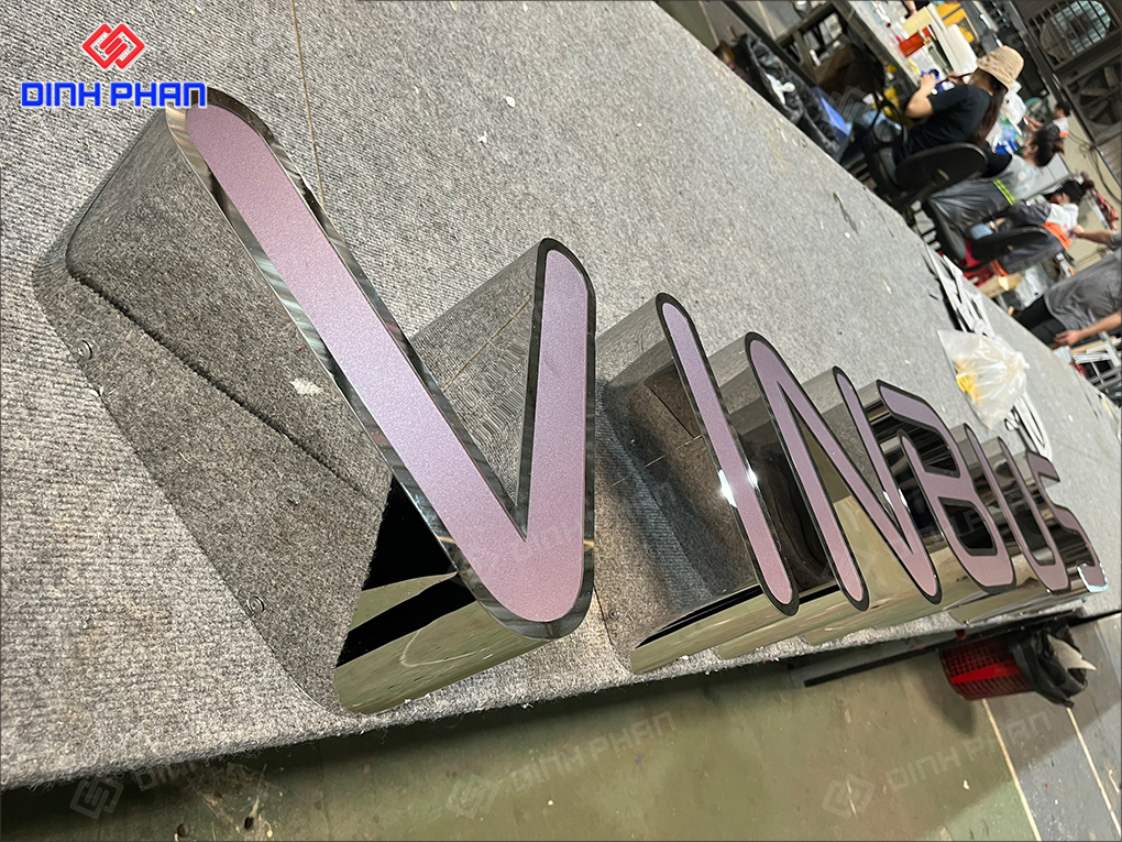 Làm chữ inox Ninh Thuận bền đẹp, nâng tầm bảng hiệu Bộ chữ Vinbus