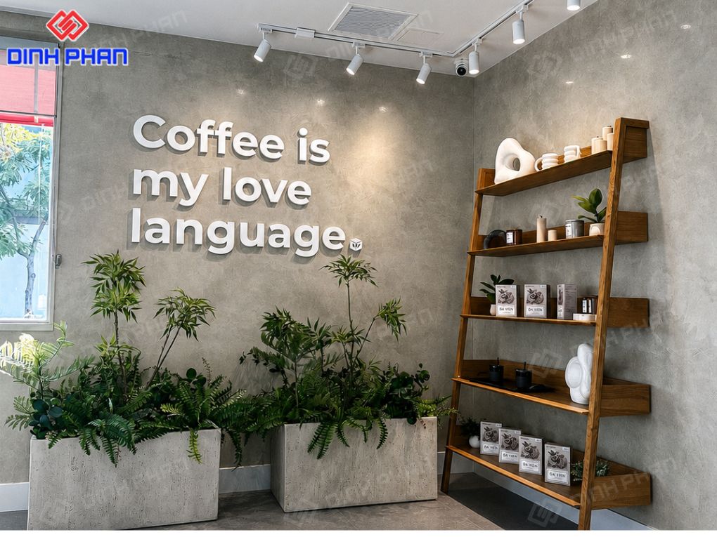 Decor quán cafe Đắk Lắk đẹp, ấn tượng và dễ hút khách Góc decor tối giản, hiện đại và thư giãn