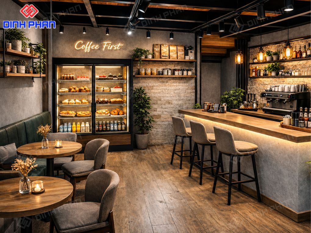 Decor quán cafe Đắk Lắk đẹp, ấn tượng và dễ hút khách Quán cà phê hiện đại, xanh và thoáng