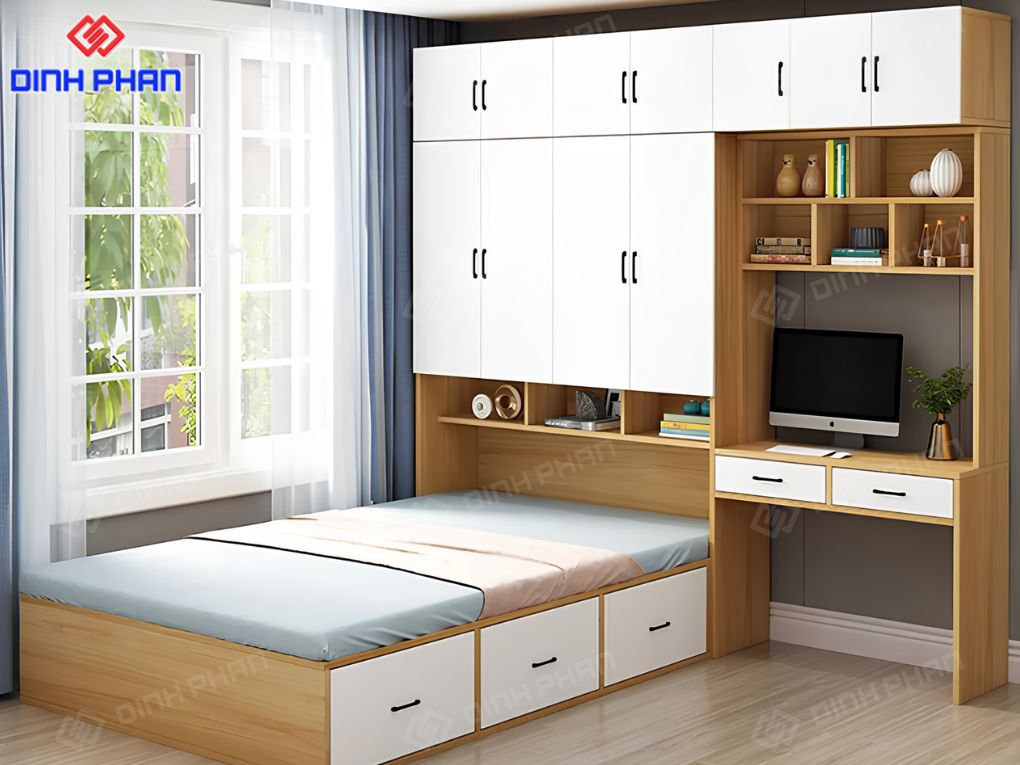 Đóng giường tủ BMT đẹp, bền và giá rẻ Combo giường tủ bàn học thông minh