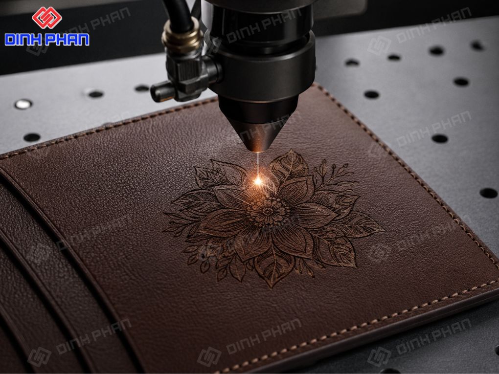 Khắc laser Đắk Lắk họa tiết tinh xảo trên da, tạo điểm nhấn sang trọng và bền đẹp