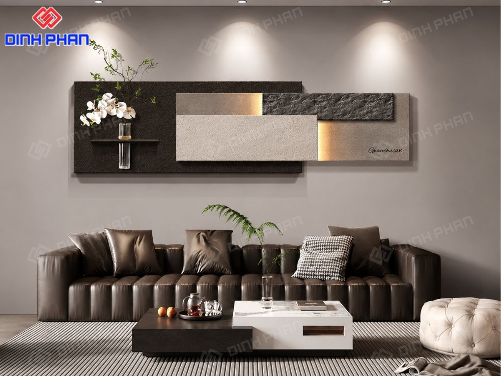 Mẫu vách trang trí phòng khách độc đáo, tạo điểm nhấn sang trọng