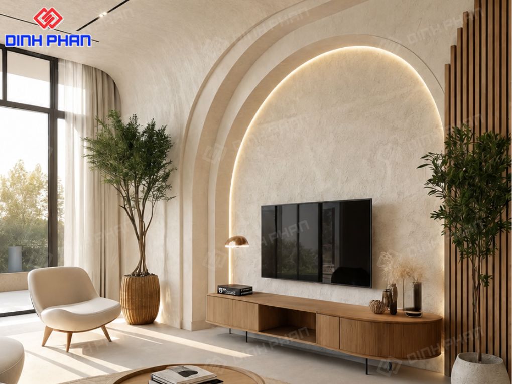 Thiết kế kệ tivi phòng khách hiện đại, tối giản và sang trọng